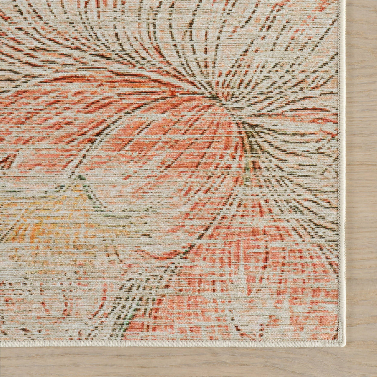 Zell Transitional Floral Machine Washable Rug | Multi