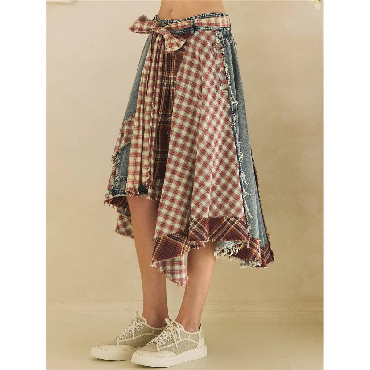 The Rowan Patchwork Denim Skirt