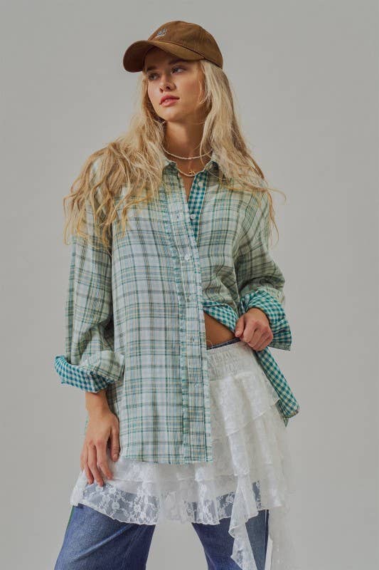 The Élodie Shirt, Reversible Double Gauze Plaid Button Down