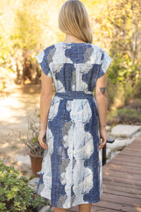 Thumbnail for Snap Button Faux Wrap Dress