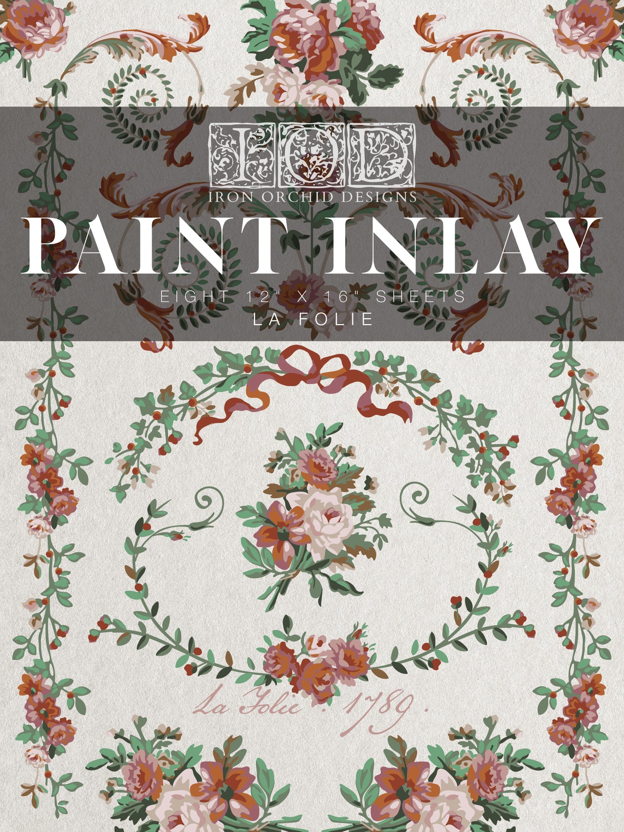 La Folie IOD Paint Inlay 12x16 Pad™- Iron Orchid Designs