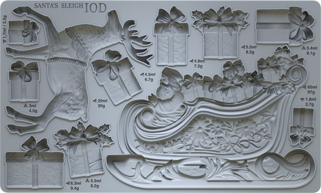 Santa's Sleigh 6"x10" - IOD Decor Mould™ - Iron Orchid Designs