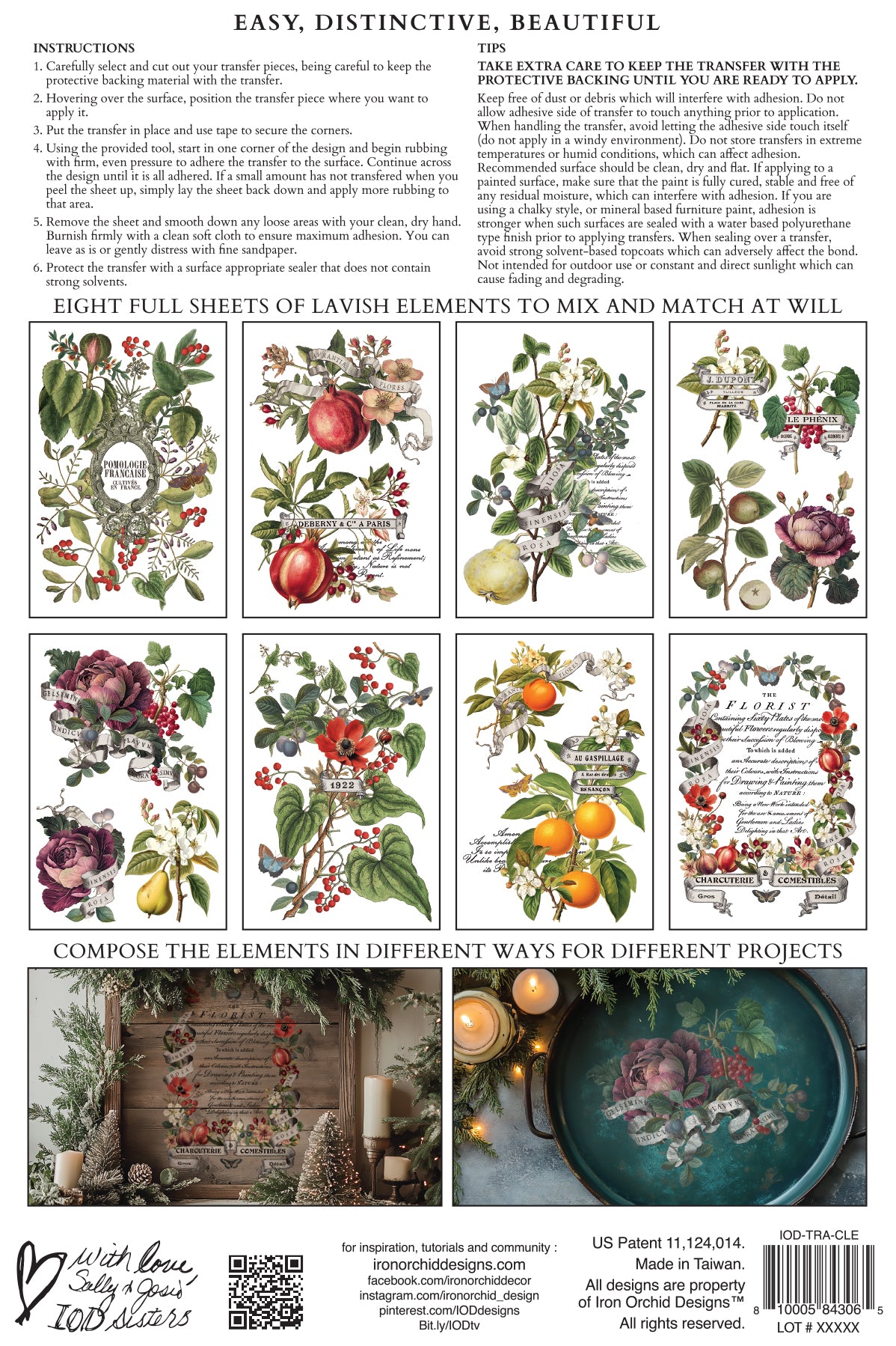 Clementine IOD Transfer 8x12 Pad™ -Iron Orchid Designs