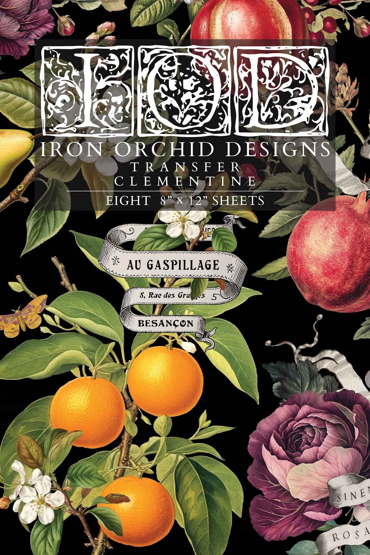 Clementine IOD Transfer 8x12 Pad™ -Iron Orchid Designs