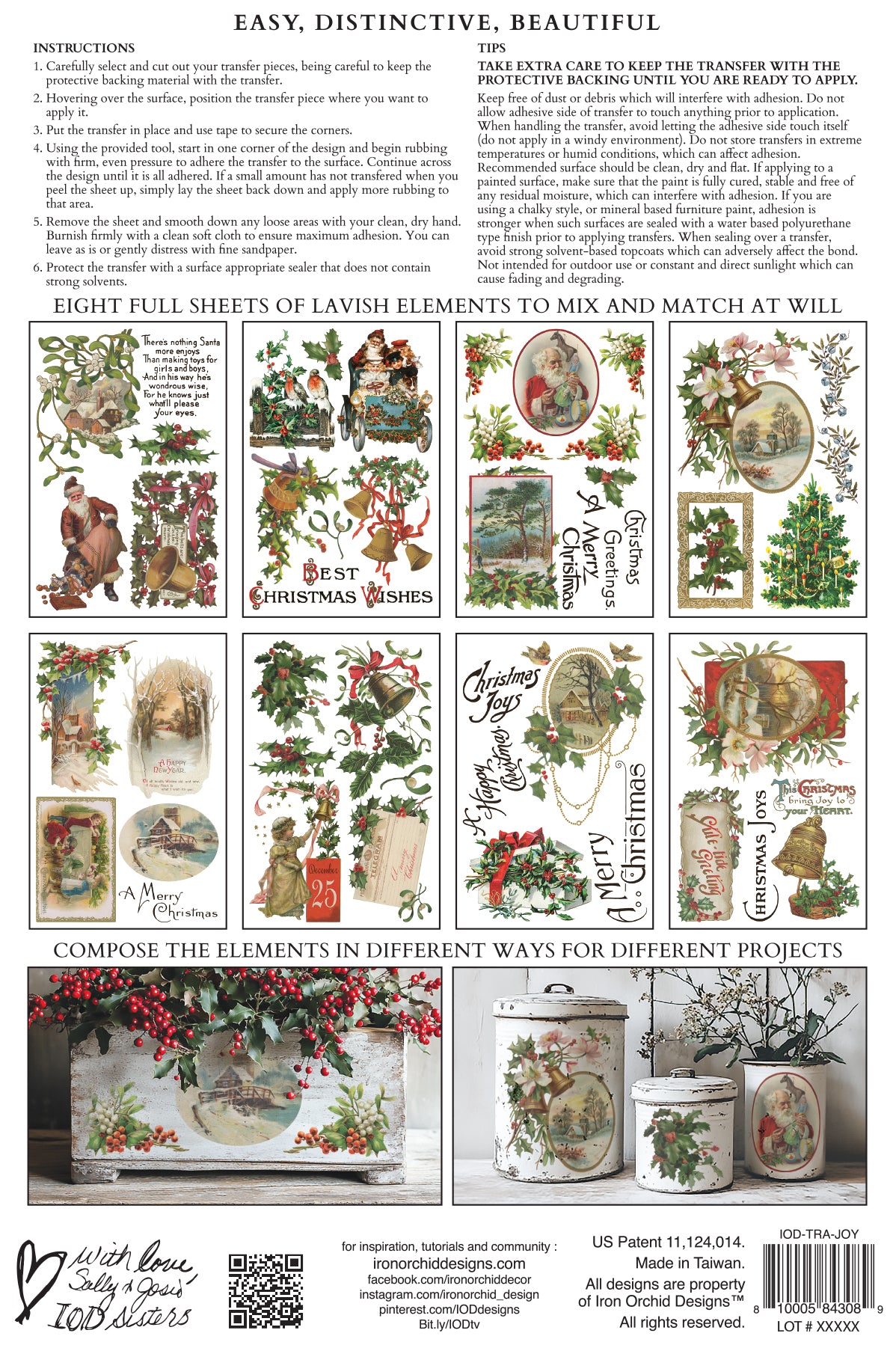 Christmas Joy IOD Transfer 8x12 Pad™-Iron Orchid Designs