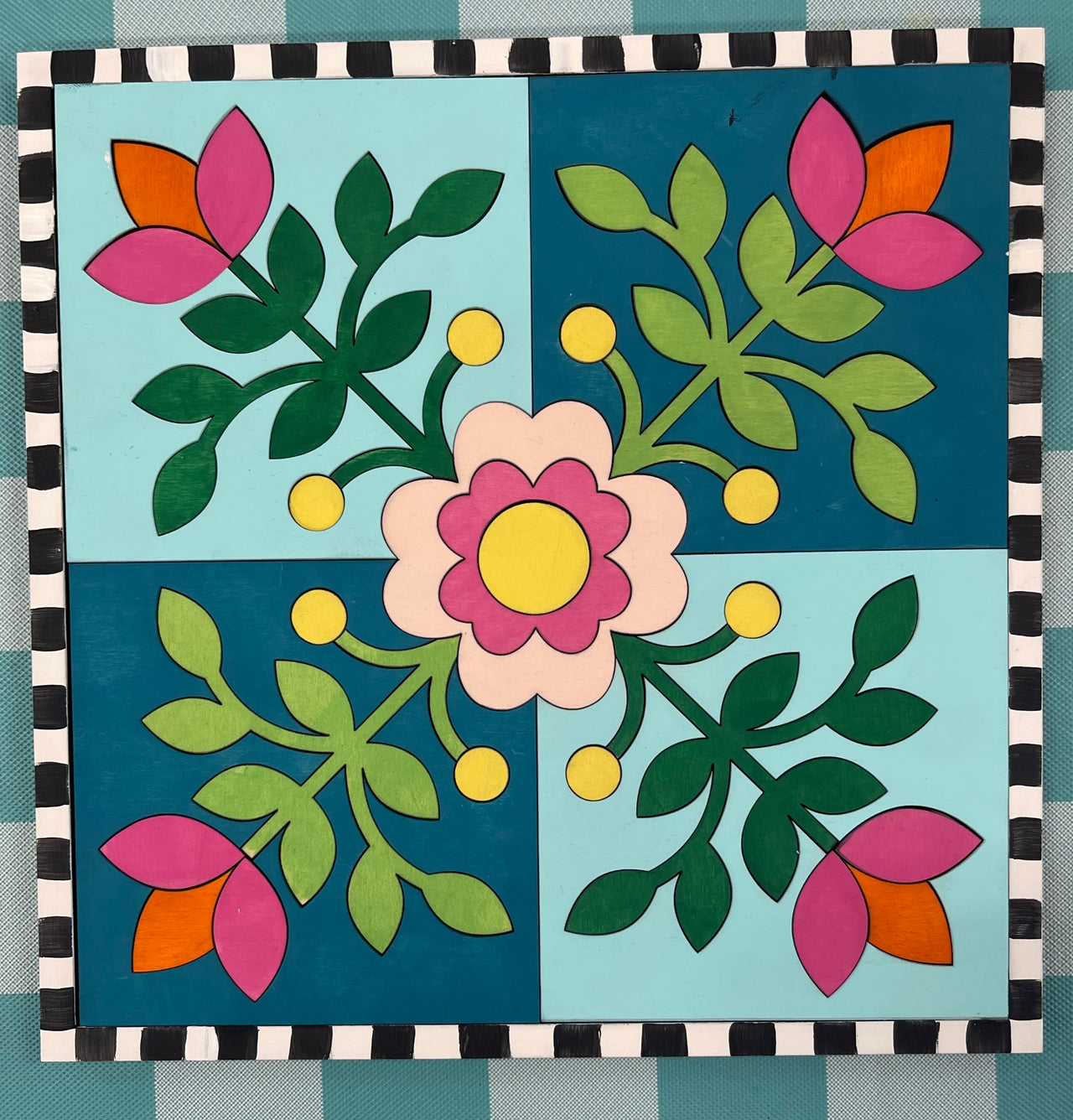 Floral 1 Barn Quilt Whimsey Wood Craft Kits