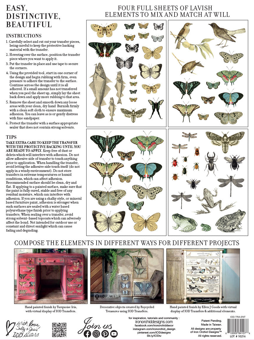 Entomology Etcetera IOD Transfer 12x16 Pad™-Iron Orchid Designs