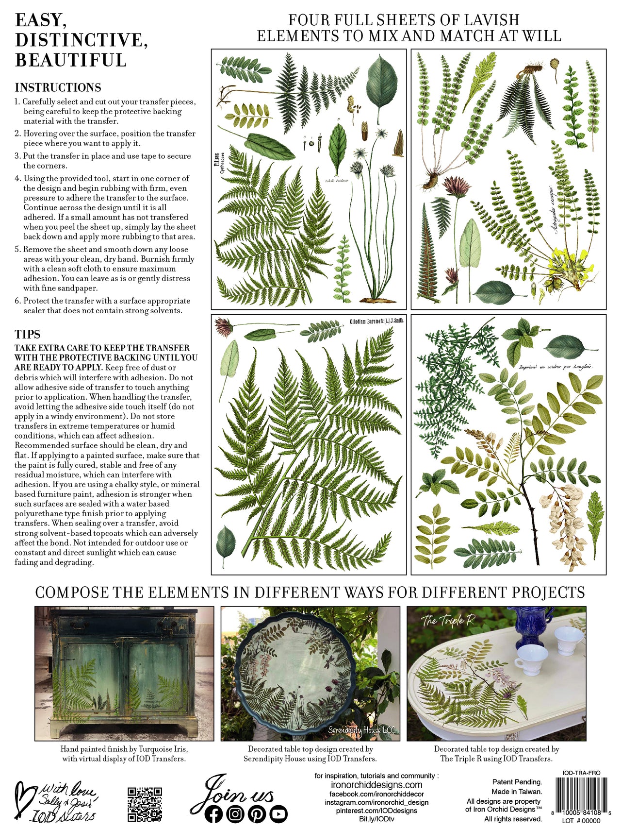 Fronds Botanical 24x33 Decor Transfer™-Iron Orchid Designs