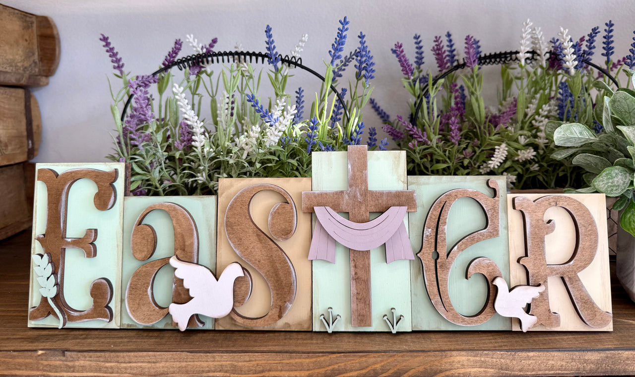 Easter Cross Block Shelf Sitter Whimsey Wood Craft Kits