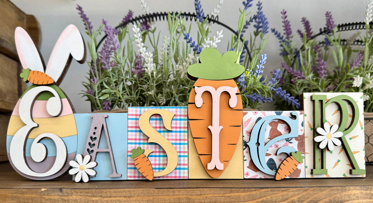 Easter Bunny Block Shelf Sitter Whimsey Wood Craft Kits