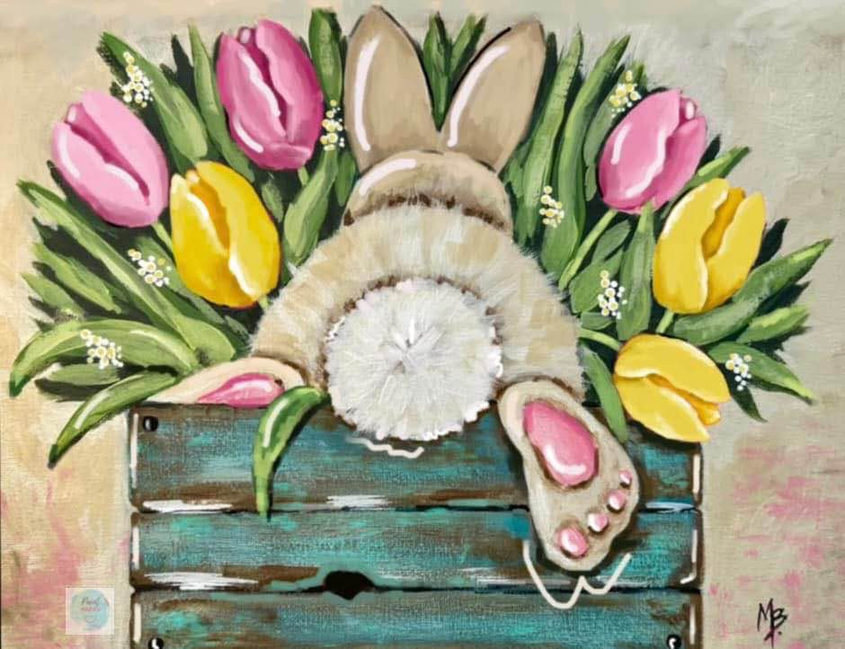 March 15th Paint & Sip Bunny Tulips