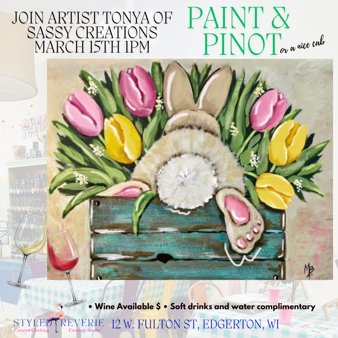 March 15th Paint & Sip Bunny Tulips