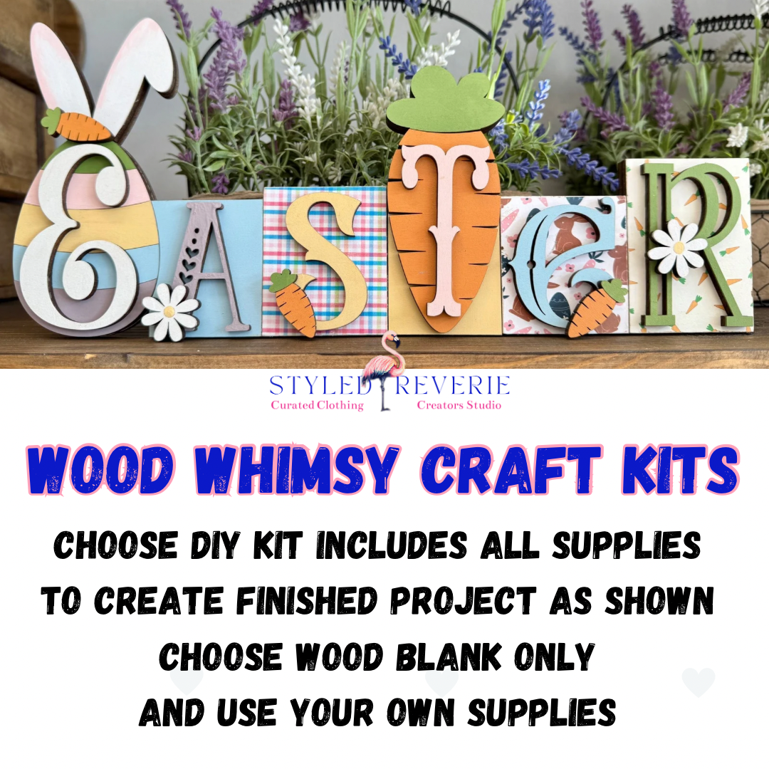 Easter Bunny Block Shelf Sitter Whimsey Wood Craft Kits