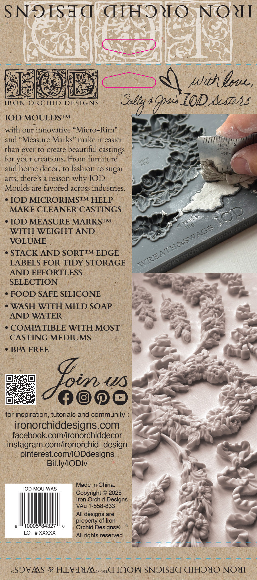 Wreath & Swags 6x10 IOD Mould™ - Iron Orchid Designs