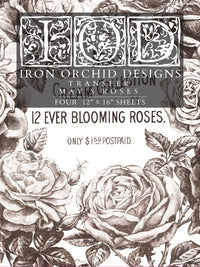 Thumbnail for Mays Roses IOD Transfer 12x16 Pad™ -Iron Orchid Designs