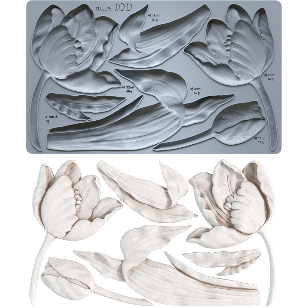 Tulips 6x10 IOD Mould™ - Iron Orchid Designs