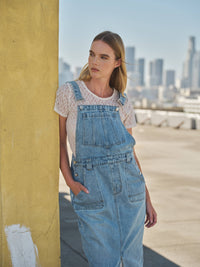 Thumbnail for DENIM OVERALL MIDI SKIRTS