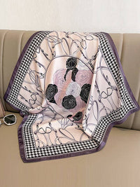 Thumbnail for Flower Print Houndstooth Scarf
