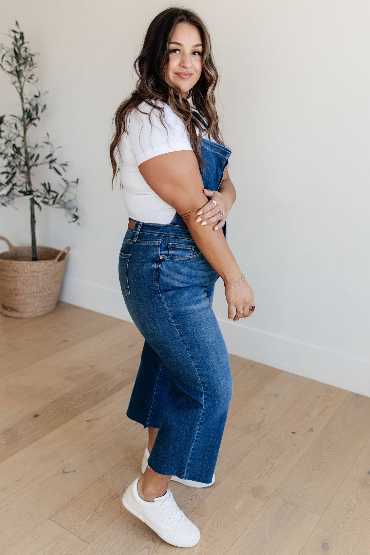 Judy Blue High Rise Crop Wide Leg Denim Overalls