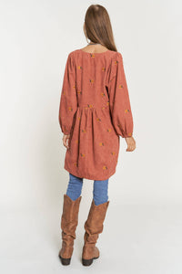 Thumbnail for Plus Corduroy Quilted Mini Dress