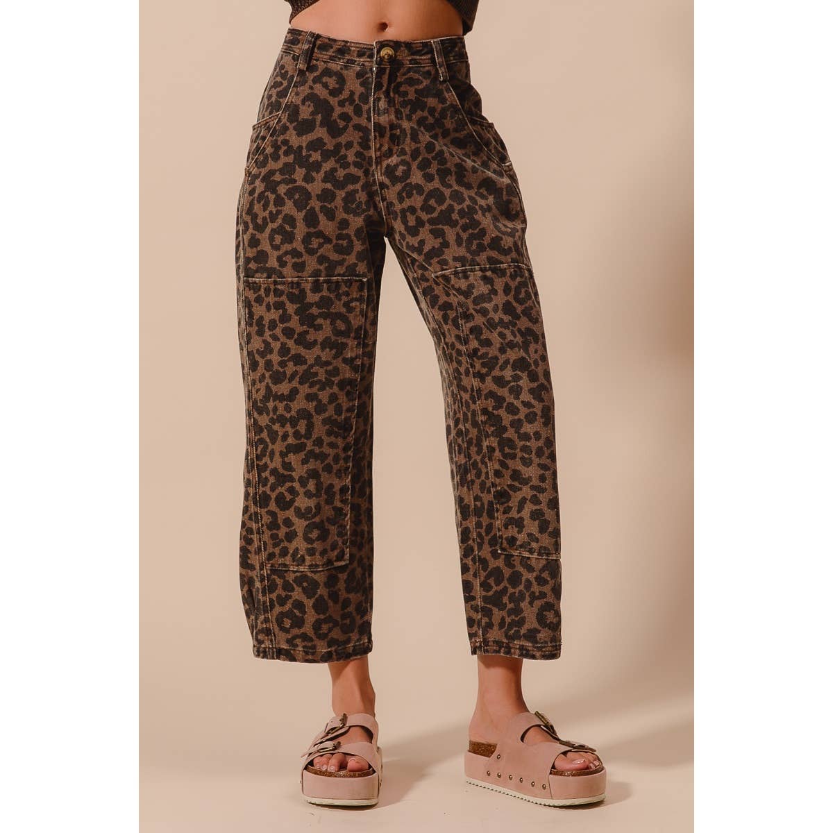 The Sienna Leopard Barrel Jeans