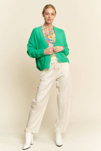 Thumbnail for PLUS SOLID LONG SLEEVE LOOSE FIT POCKETS CARDIGAN