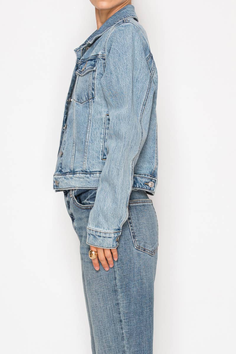 The Vivienne Jacket, Artemis Comfort Stretch Seam Detail Denim Jacket