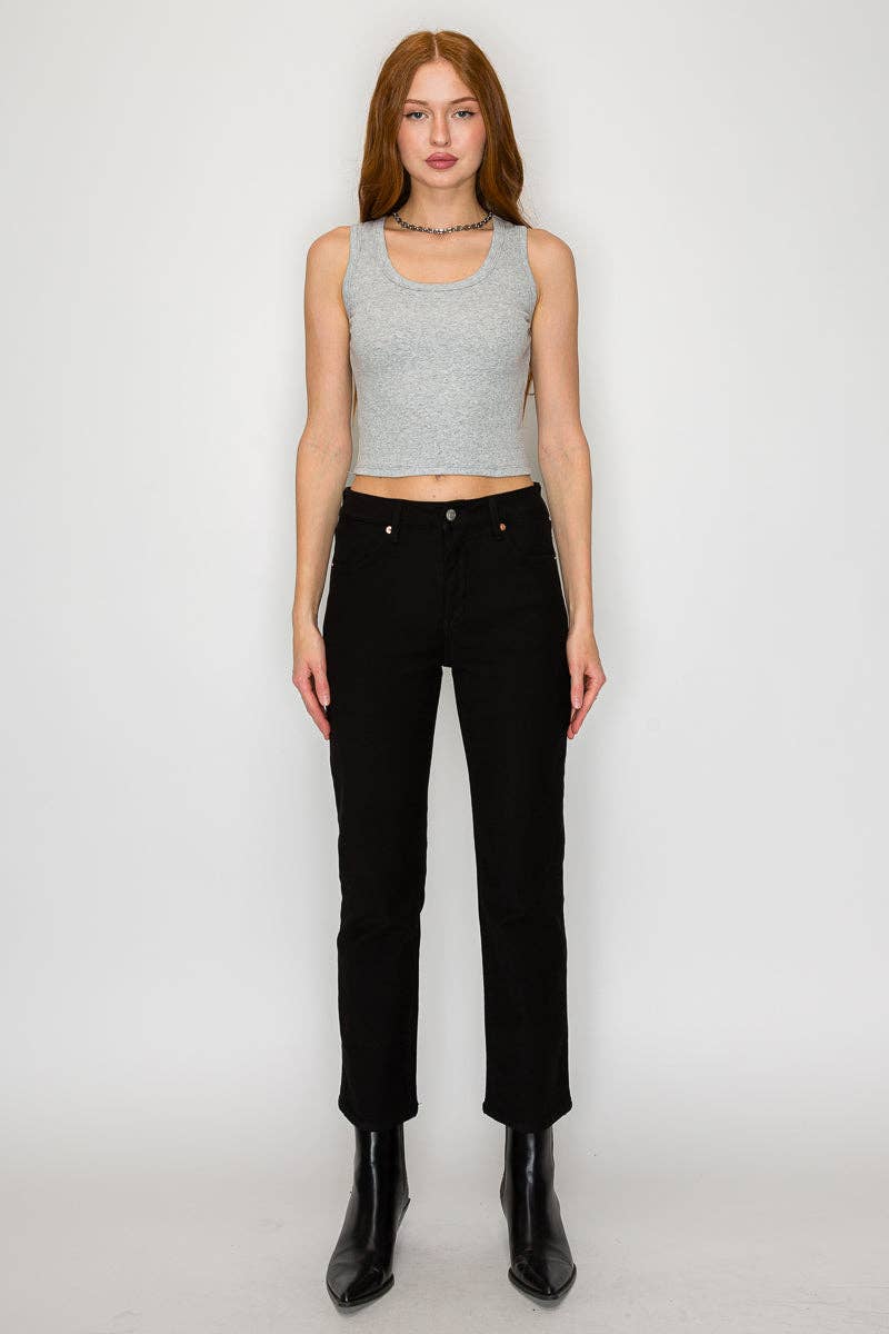 HIGH RISE TUMMY CONTROL ANKEL SLIM STRAIGHT PFD JEANS