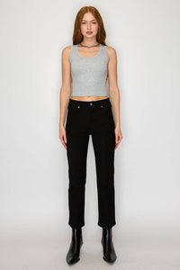 Thumbnail for HIGH RISE TUMMY CONTROL ANKEL SLIM STRAIGHT PFD JEANS