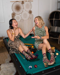 Thumbnail for Serpentine Floral Black Sheer Crew Sock