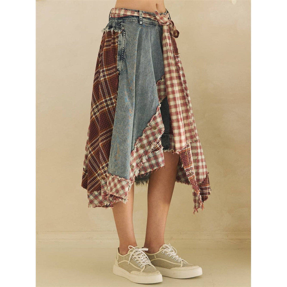 The Rowan Patchwork Denim Skirt