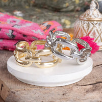 Thumbnail for Chunky Chain Statement Stretchy Bangle Bracelet in gold or silver tone