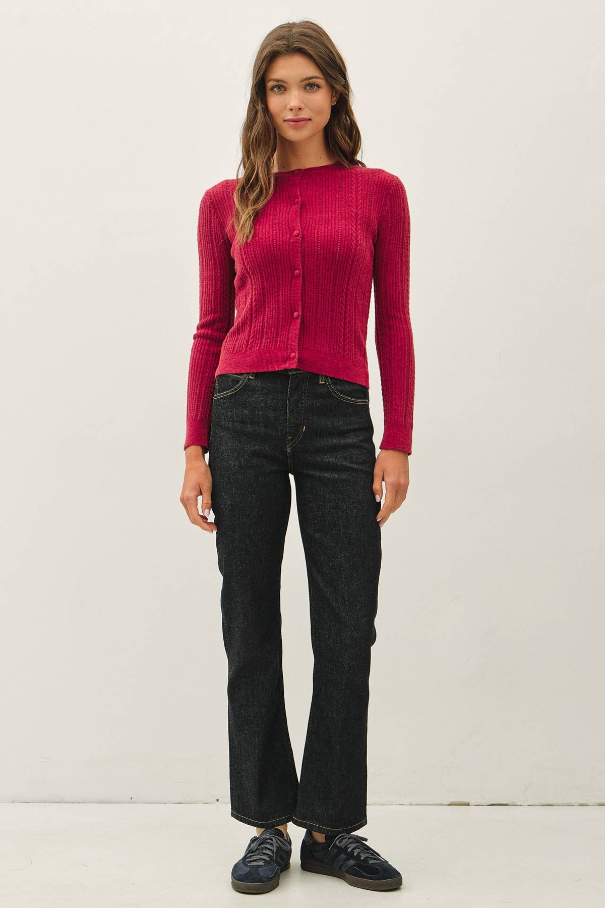 ULTRA SOFT POINTELLE FITTED CARDIGAN