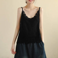 Thumbnail for Lace Trim Camisole Stone Wash Tank Top
