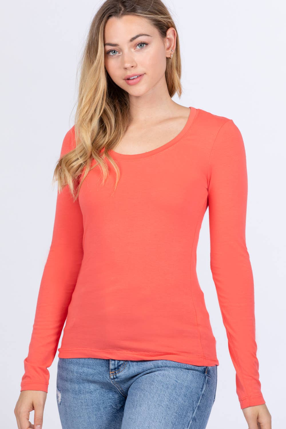 Long Sleeve Scoop Neck Top