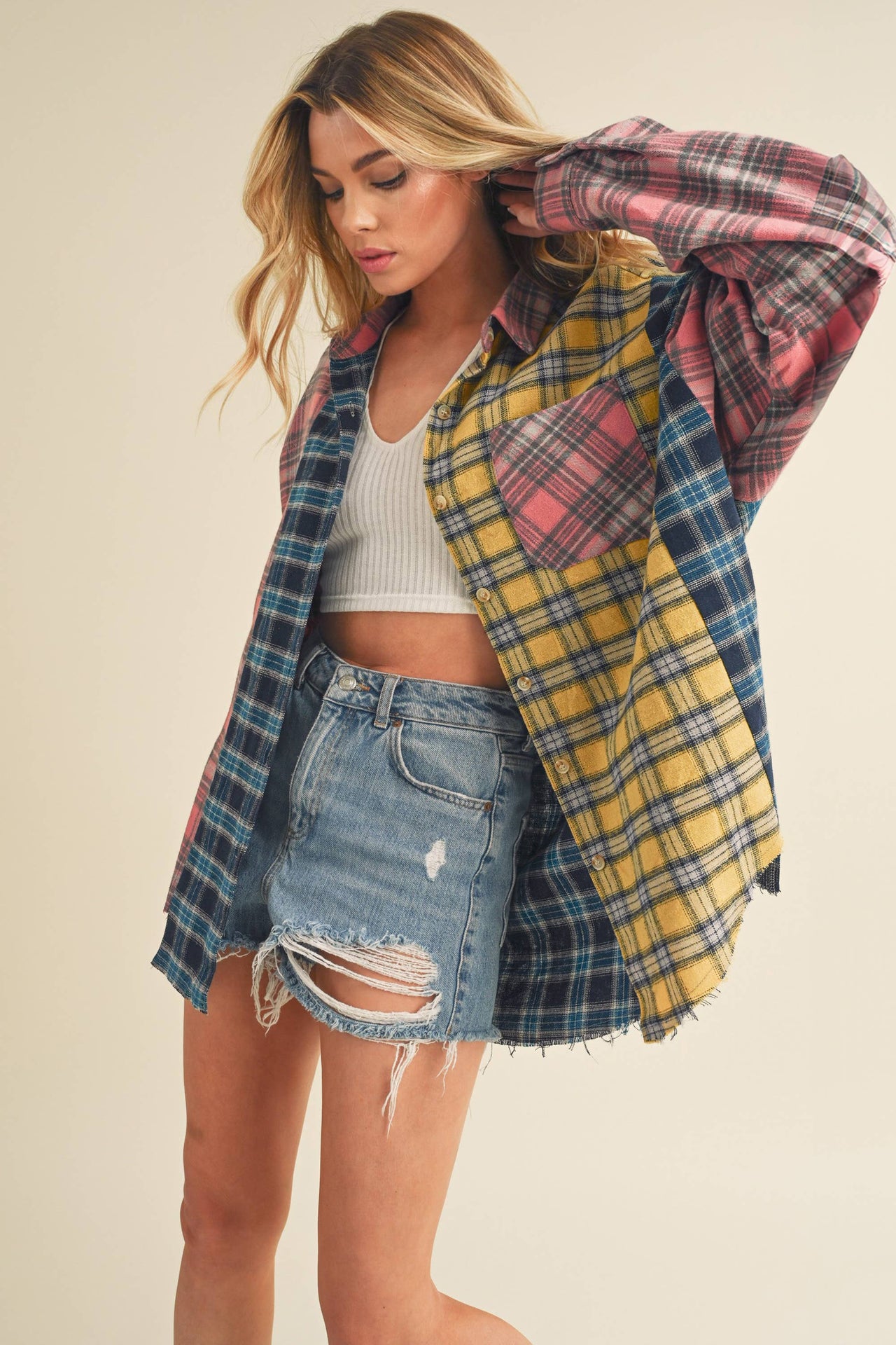 Neela Multi Color Plaid Flannel Shirt