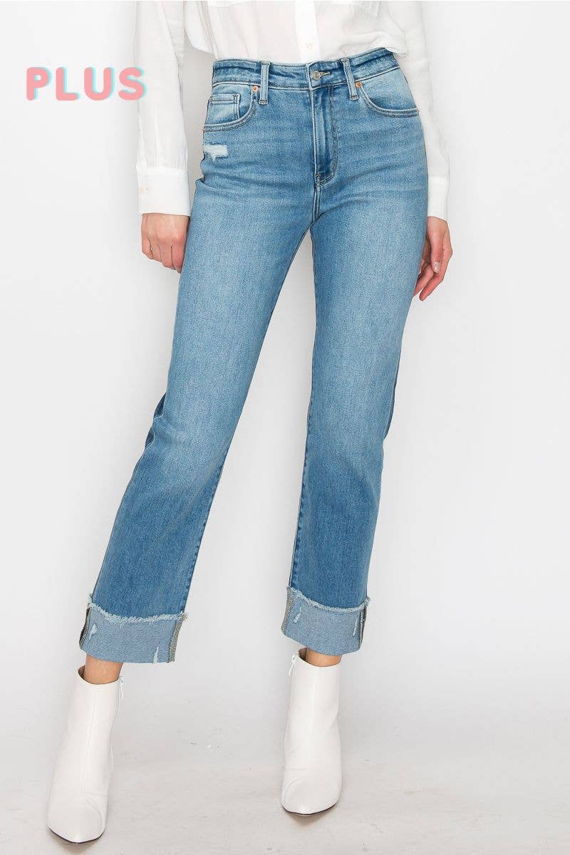 Curvy Artemis Plus High Rise Straight Jeans
