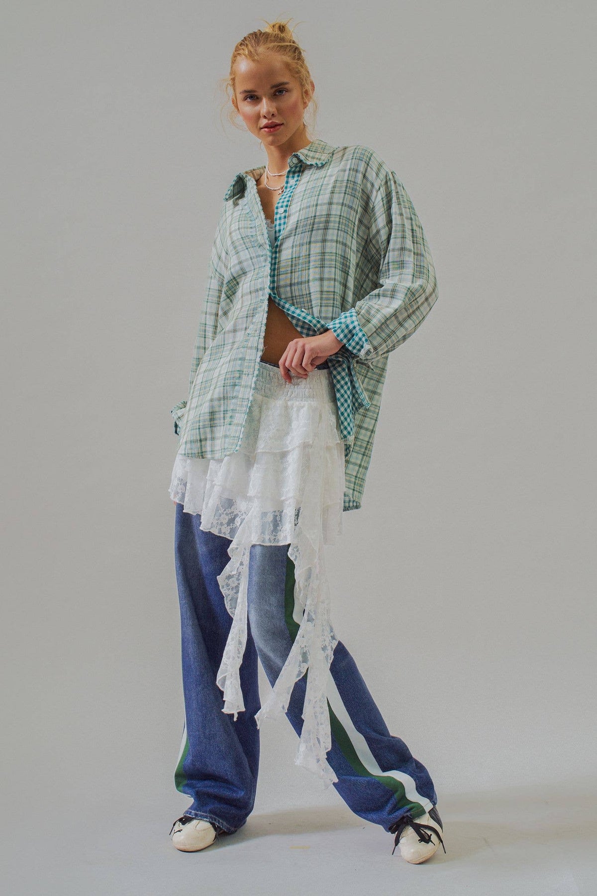 The Élodie Shirt, Reversible Double Gauze Plaid Button Down