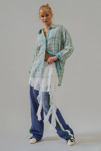 Thumbnail for The Élodie Shirt, Reversible Double Gauze Plaid Button Down
