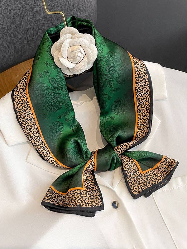 Urban Leopard Printed Silk Imitation Scarf