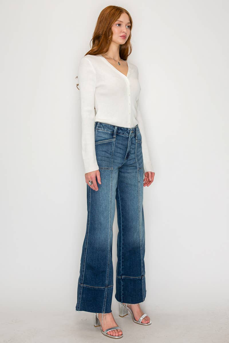 ECO FRIENDLY FABRIC TUMMY CONTROL PALAZZO JEANS