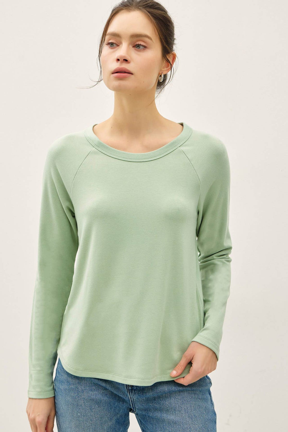 SOFT JERSEY RAGLAN LONG SLEEVE TOP