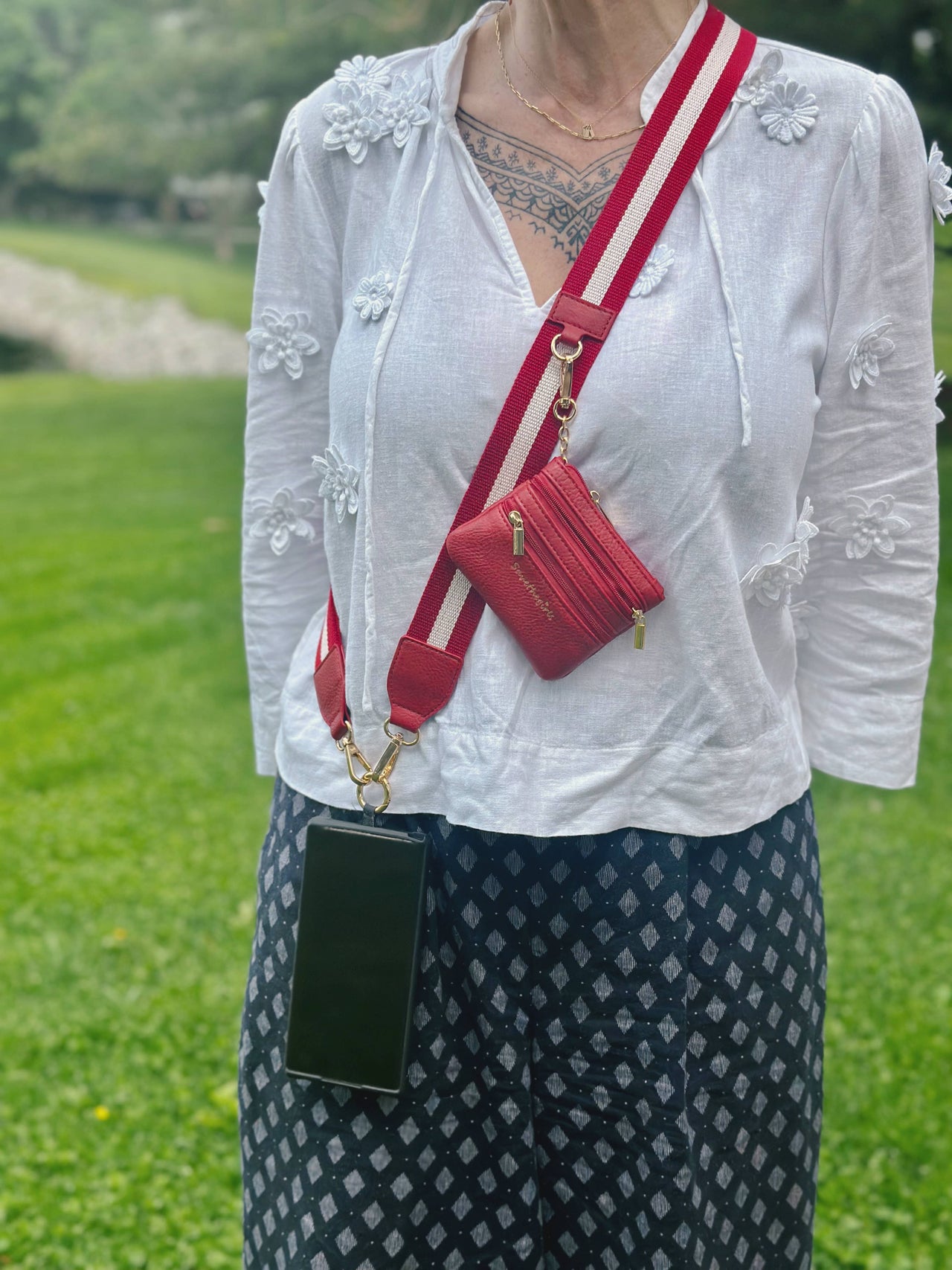 Clip & Go Strap with Zippered Pouch – Bold Stripe Collection