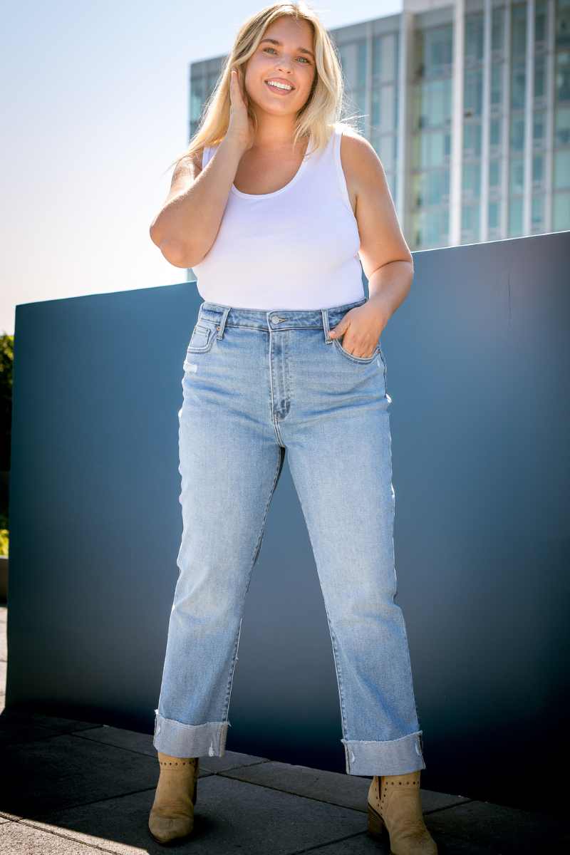 Curvy Artemis Plus High Rise Straight Jeans