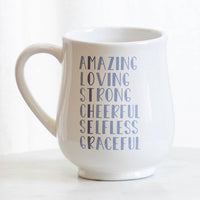 Thumbnail for Mother Qualities Coffee Mug   White/Purple/Berry   18oz