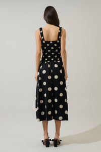 Thumbnail for The Demi Dress, Ruched Polka Dot Midi Dress