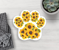 Thumbnail for Sunflower Paw Print  Vinyl Sticker