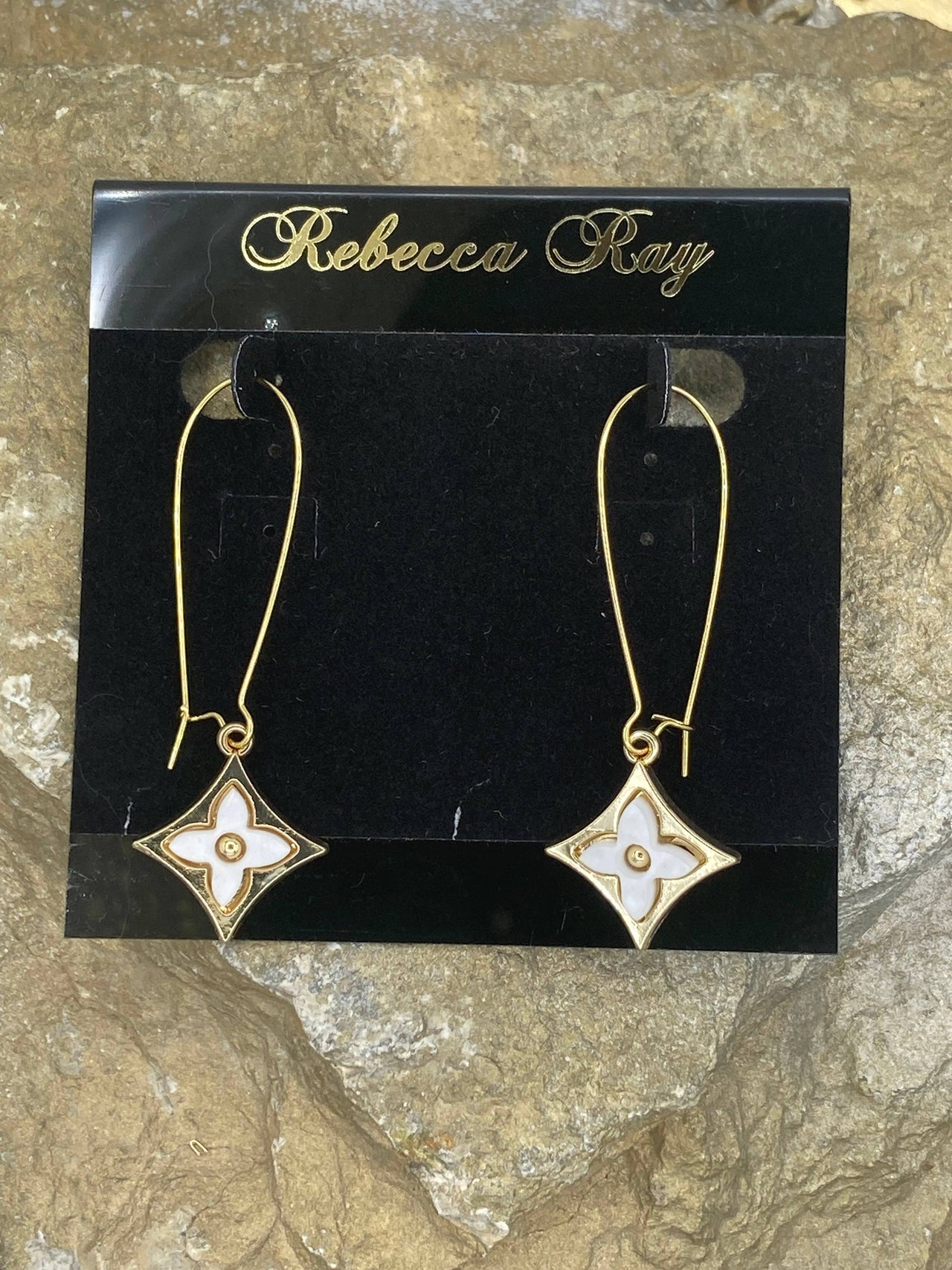 Mother of Pearl Clover Earring Drop