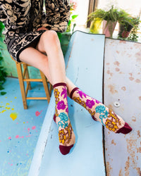 Thumbnail for Gem Garden Sheer Crew Sock