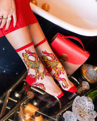 Thumbnail for Flaming Cheetah Sheer Crew Sock